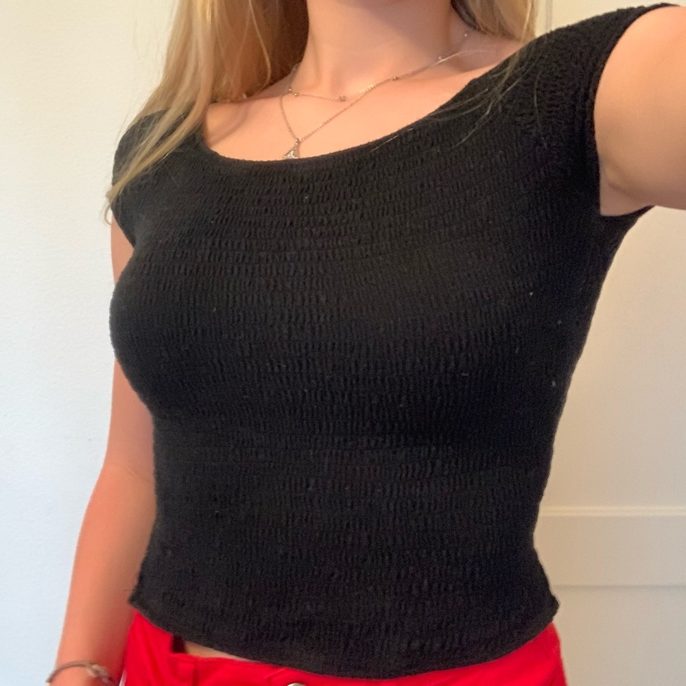Black Off The Shoulder Brandy Melville Top